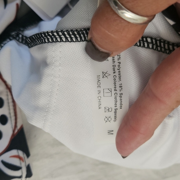 New W Tags Commense Two Piece Bikini One-Shoulder Black and Tan Swim Set Unique - Picture 6 of 7